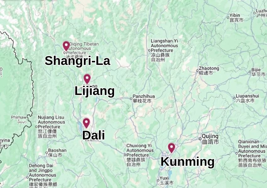 Map of the Cultural Heritage Tour route covering Shanghai and Suzhou