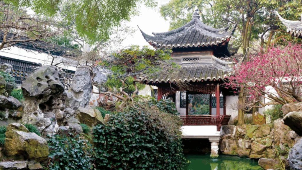 Arched bridges, koi-filled ponds, and shaded pavilions in the Humble Administrator’s Garden in Suzhou.