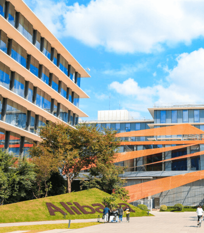 Exterior view of Alibaba’s Xixi Campus in Hangzhou, China